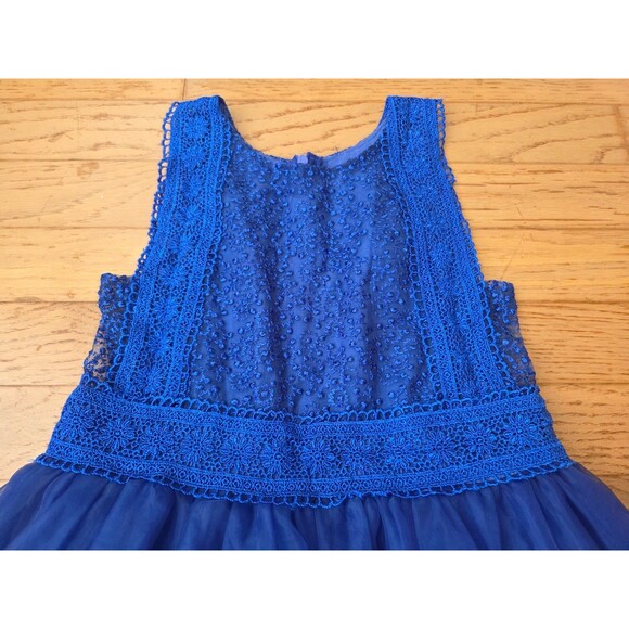 Trish Scully Child Delphine Dress Party Formal Gown Girls Sz 7 Royal Blue Hi-Lo - Picture 3 of 8
